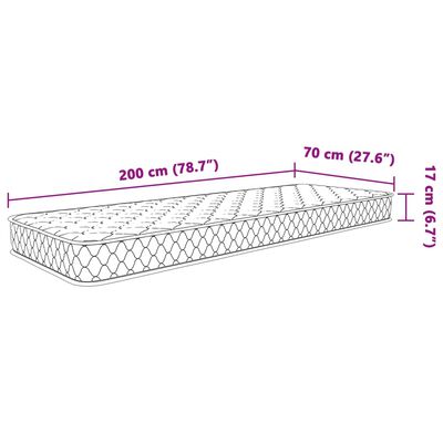 vidaXL Matrac s pamäťovou penou, biely 70x200x17 cm