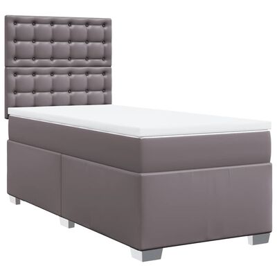 vidaXL Boxspring posteľ s matracom sivá 90x200 cm umelá koža