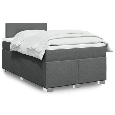 vidaXL Boxspring posteľ s matracom, tmavosivá 120x190 cm, látka