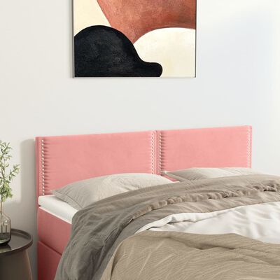 vidaXL Čelá postele 2 ks ružové 72x5x78/88 cm zamat