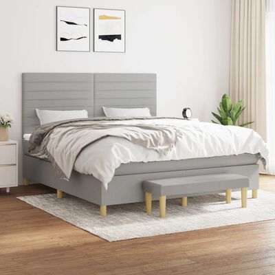 vidaXL Boxspring posteľ s matracom svetlosivá 100x200 cm látka