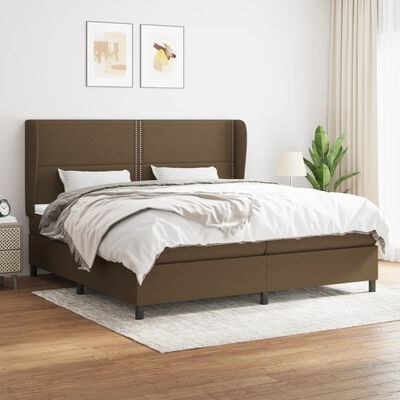 vidaXL Boxspring posteľ s matracom tmavohnedá 200x200 cm látka