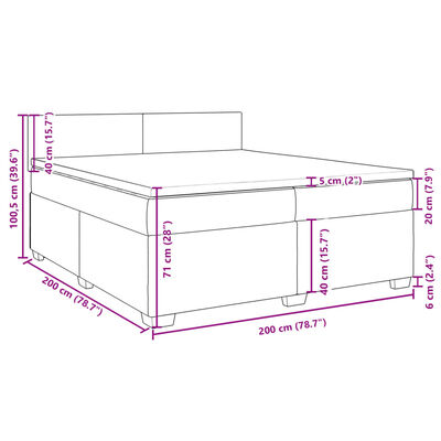 vidaXL Boxspring posteľ s matracom tmavohnedá 200x200 cm látka