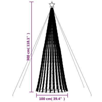 vidaXL Vianočný stromček svetelný kužeľ 688 LED farebný 300 cm