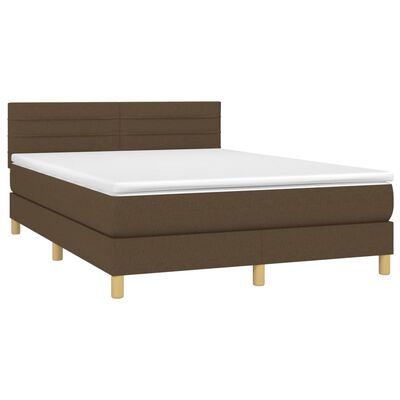 vidaXL Boxspring posteľ s matracom tmavohnedá 140x200 cm látka