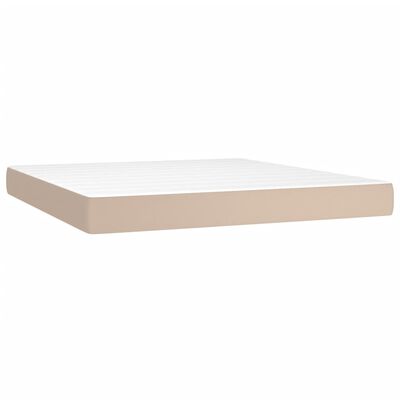 vidaXL Boxspring posteľ s matracom kapučínová 180x200 cm umelá koža