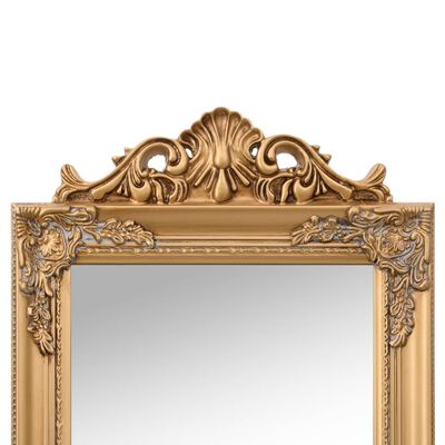 vidaXL Voľne stojace zrkadlo zlaté 45x180 cm