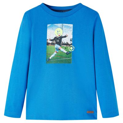 Detské tričko s dlhými rukávmi kobaltovo modré 140