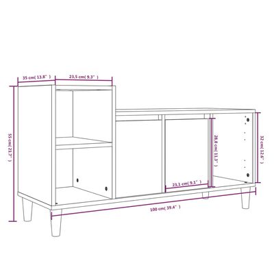 vidaXL TV skrinka biela 100x35x55 cm spracované drevo