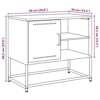 vidaXL TV skrinka ružová 100,5x39x60,5 cm oceľ