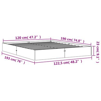 vidaXL Posteľ bez matraca voskovo hnedá 120x190 cm masívna borovica