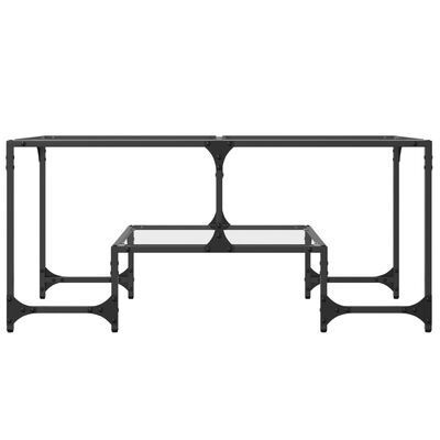 vidaXL Konferenčný stolík priehľadná sklenená doska 98,5x50x45 cm oceľ