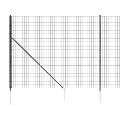 vidaXL Drôtený plot s kotviacimi hrotmi antracitový 1,8x10 m