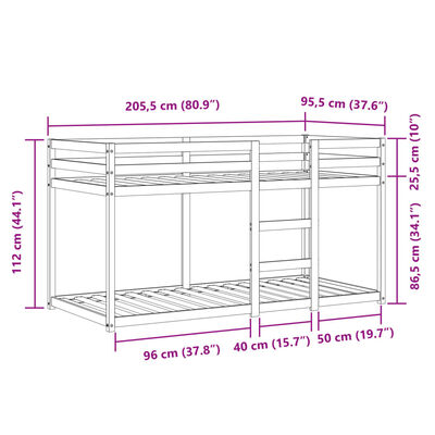 vidaXL Poschodová posteľ so závesmi ružová 90x200 cm masívna borovica