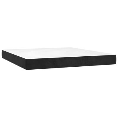 vidaXL Posteľný rám boxspring s matracom čierny 180x200 cm zamat