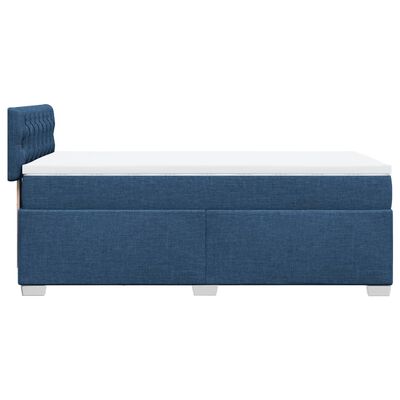 vidaXL Posteľný rám boxspring s matracom modrý 90x190 cm látka