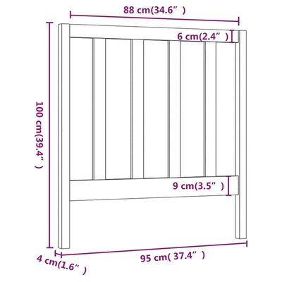 vidaXL Čelo postele biele 95x4x100 cm masívna borovica