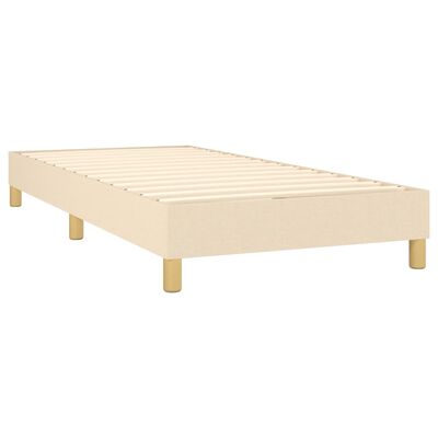 vidaXL Posteľný rám boxspring s matracom krémový 90x190 cm látka