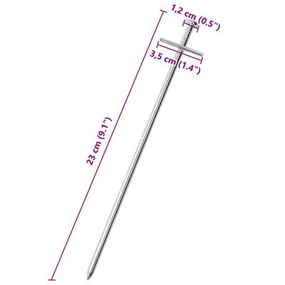 vidaXL Stanové kolíky 24 ks 23 cm Ø6 mm pozinkovaná oceľ