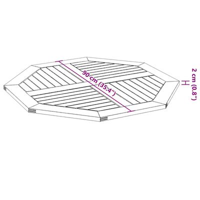 vidaXL Stolová doska 90x90x2,2 cm osemuholník masívna akácia