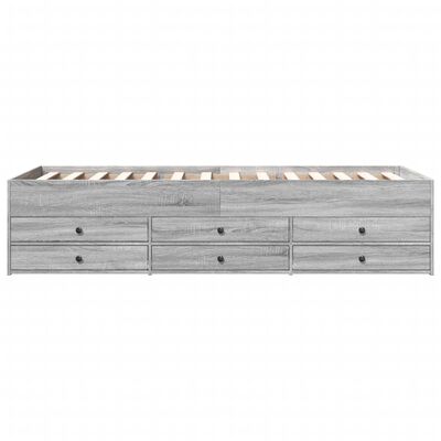 vidaXL Denná posteľ so zásuvkami sivá sonoma 75x190 cm kompozit. drevo