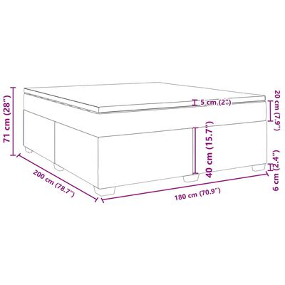 vidaXL Posteľný rám boxspring s matracom modrý 180x200 cm látka