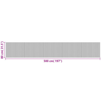 vidaXL Koberec obdĺžnikový tmavohnedý 80x500 cm bambus