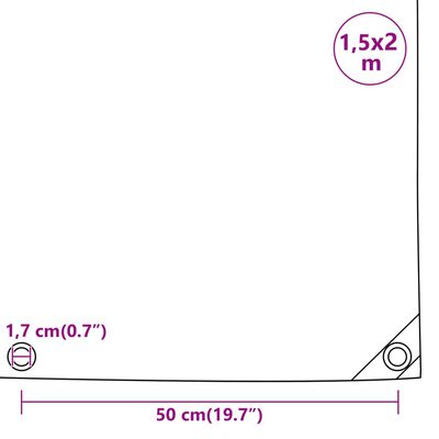 vidaXL Celta biela 1,5x2 m 650 g/m²