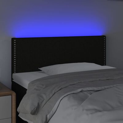 vidaXL Čelo postele s LED čierne 100x5x78/88 cm látka