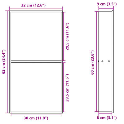 vidaXL Výklenok do sprchy brúsený zlatý 32x62x9 cm nerezová oceľ