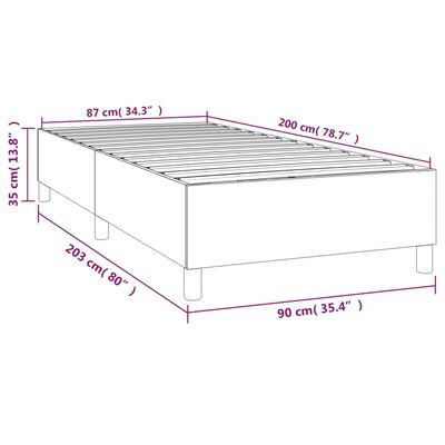 vidaXL Posteľný rám sivá 90x200 cm umelá koža