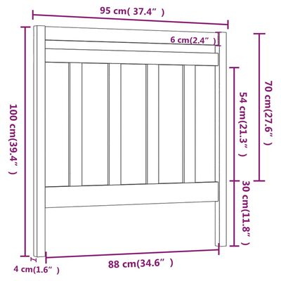 vidaXL Čelo postele biele 95x4x100 cm masívna borovica