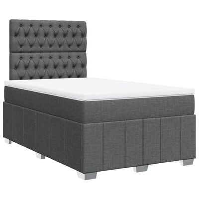 vidaXL Boxspring posteľ s matracom, tmavosivá 120x190 cm, látka