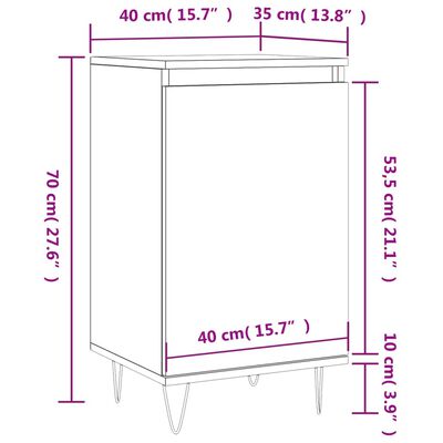 vidaXL Komoda hnedý dub 40x35x70 cm kompozitné drevo