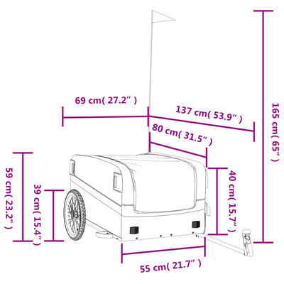 vidaXL Vozík za bicykel, čierno sivý 45 kg, železo