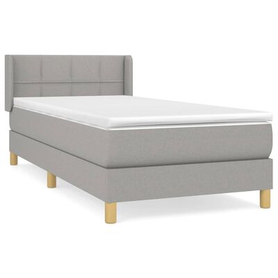 vidaXL Boxspring posteľ s matracom bledosivý 100x200 cm látka