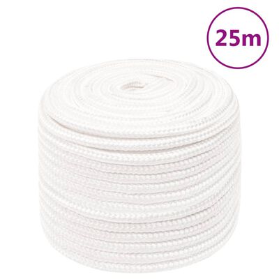 vidaXL Lodné lano biele 14 mm 25 m polypropylén