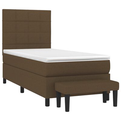 vidaXL Boxspring posteľ s matracom tmavohnedá 90x190 cm látka