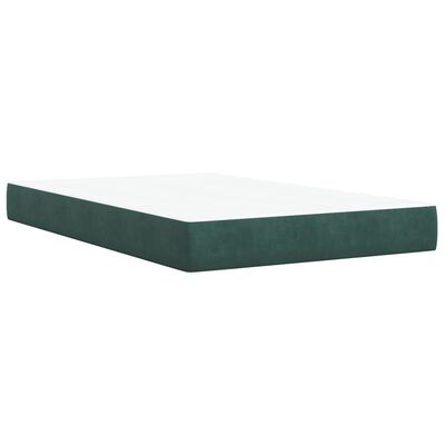 vidaXL Boxspring posteľ s matracom, tmavozelená 120x190cm, zamat