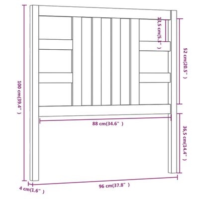 vidaXL Čelo postele 96x4x100 cm masívna borovica