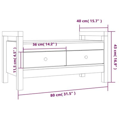 vidaXL Lavica do predsiene biela 80x40x43 cm masívna borovica