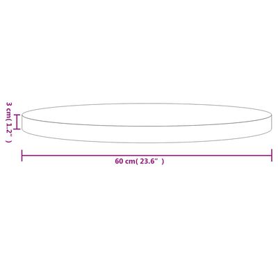 vidaXL Stolová doska okrúhla čierna Ø60x3 cm masívna borovica