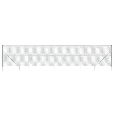 vidaXL Drôtený plot s kotviacimi hrotmi strieborný 2x10 m