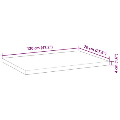 vidaXL Stolová doska neošetrená 120x70x4 cm masívna akácia