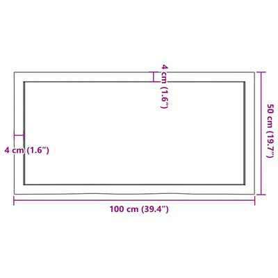 vidaXL Kúpeľňová doska bledohnedá 100x50x(2-4) cm ošetrený masív