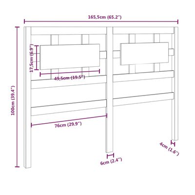 vidaXL Čelo postele biele 165,5x4x100 cm masívna borovica