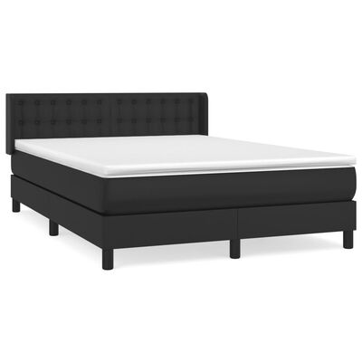 vidaXL Boxspring posteľ s matracom čierna 140x200 cm umelá koža