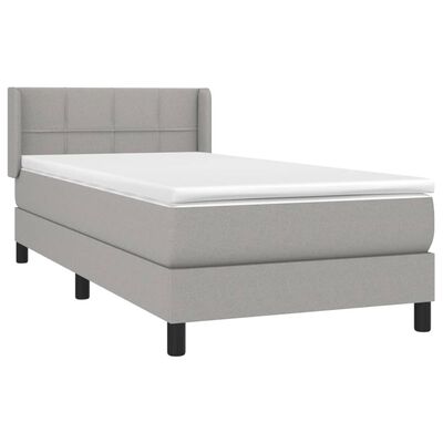 vidaXL Boxspring posteľ s matracom bledosivý 100x200 cm látka