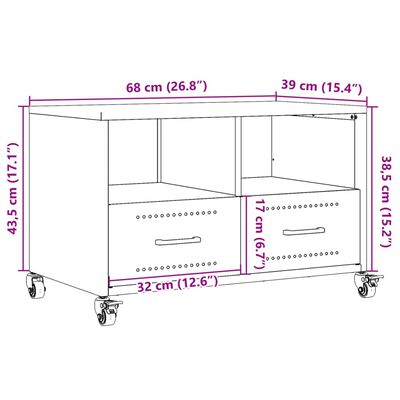 vidaXL TV skrinka ružová 68x39x43,5 cm oceľ valcovaná za studena