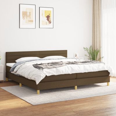 vidaXL Boxspring posteľ s matracom tmavohnedá 200x200 cm látka